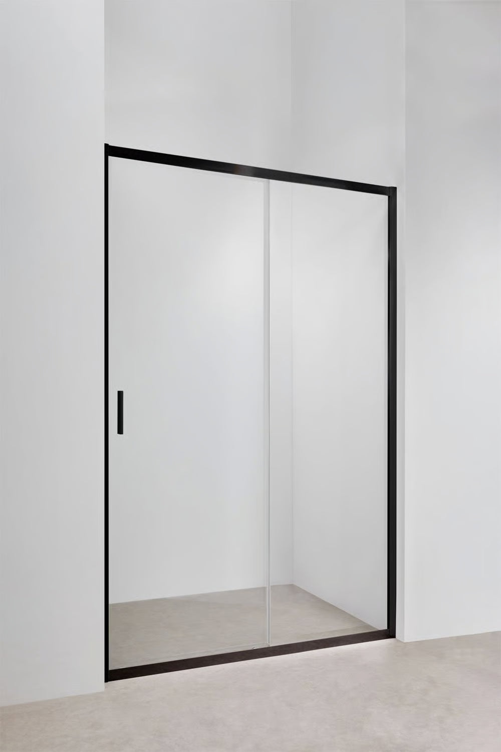 Dover - Mampara doccia con accesso frontale e porta scorrevole soft closing, vetro temperato 6 mm e alluminio