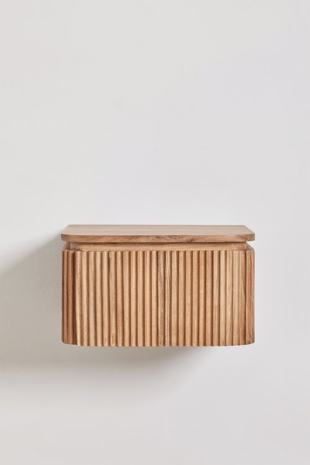 Biljandi - Comodino sospeso rettangolare 35x30 cm in legno di acacia