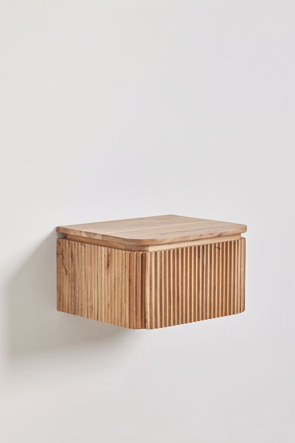 Biljandi - Comodino sospeso rettangolare 35x30 cm in legno di acacia
