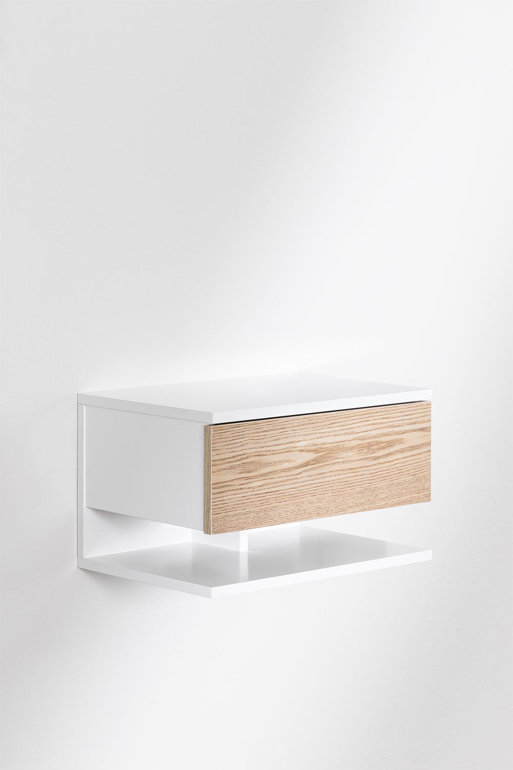 Griviza - Comodino sospeso rettangolare 40x30 cm con cassetto