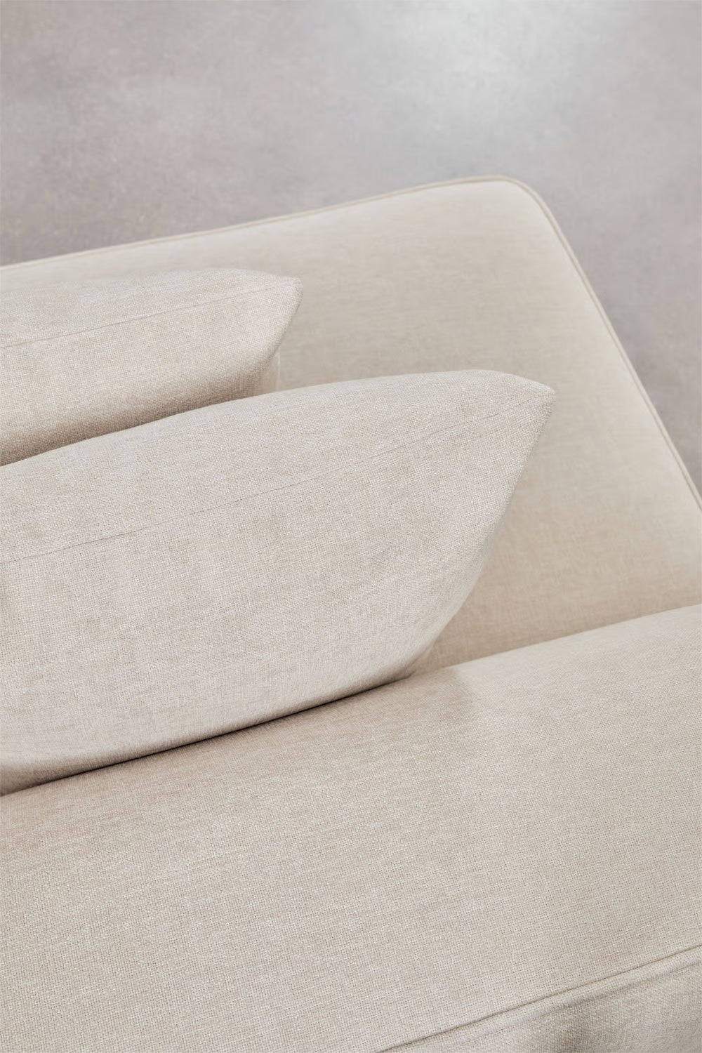 Divano angolare componibile Cardea 2 pezzi con chaise longue destra o sinistra e pouf imbottito - Sfoderabile Bouclè beige Crema