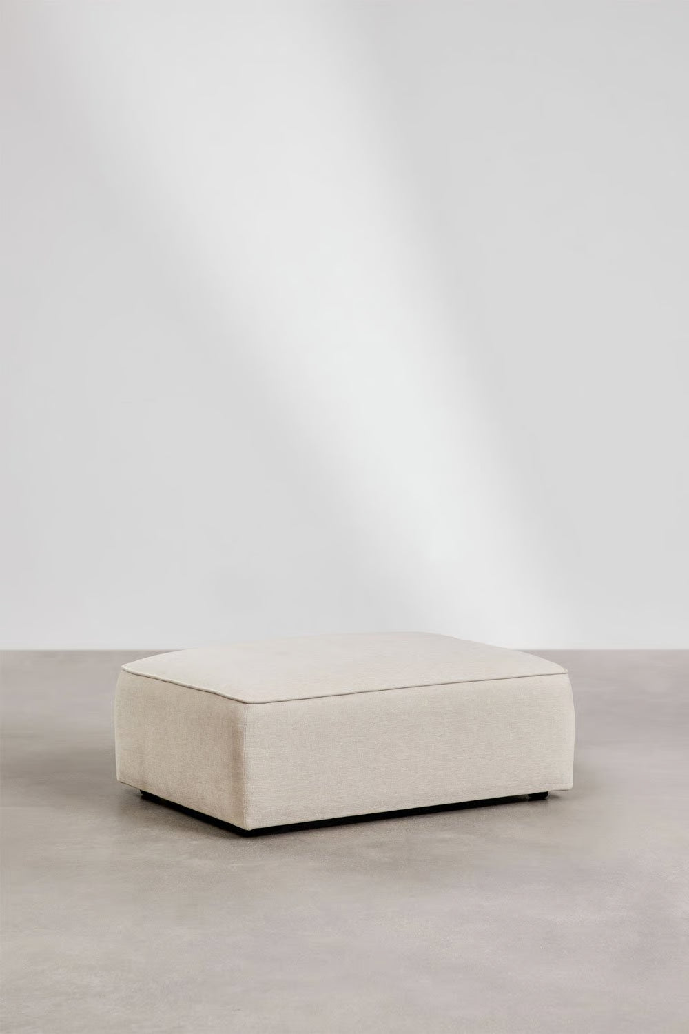 Divano angolare componibile Cardea 2 pezzi con chaise longue destra o sinistra e pouf imbottito - Sfoderabile Bouclè beige Crema