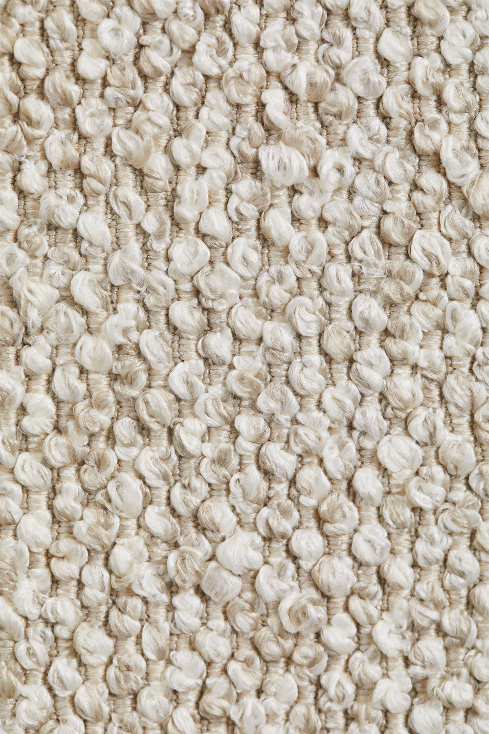 Divano angolare componibile Cardea 2 pezzi con chaise longue destra o sinistra e pouf imbottito - Sfoderabile Bouclè beige Crema