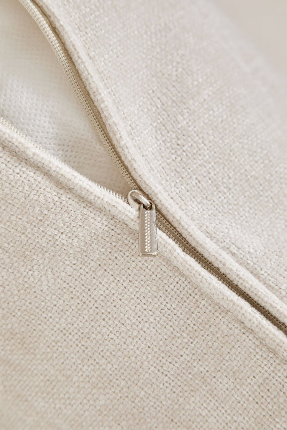 Divano angolare componibile Cardea 2 pezzi con chaise longue destra o sinistra e pouf imbottito - Sfoderabile Bouclè beige Crema