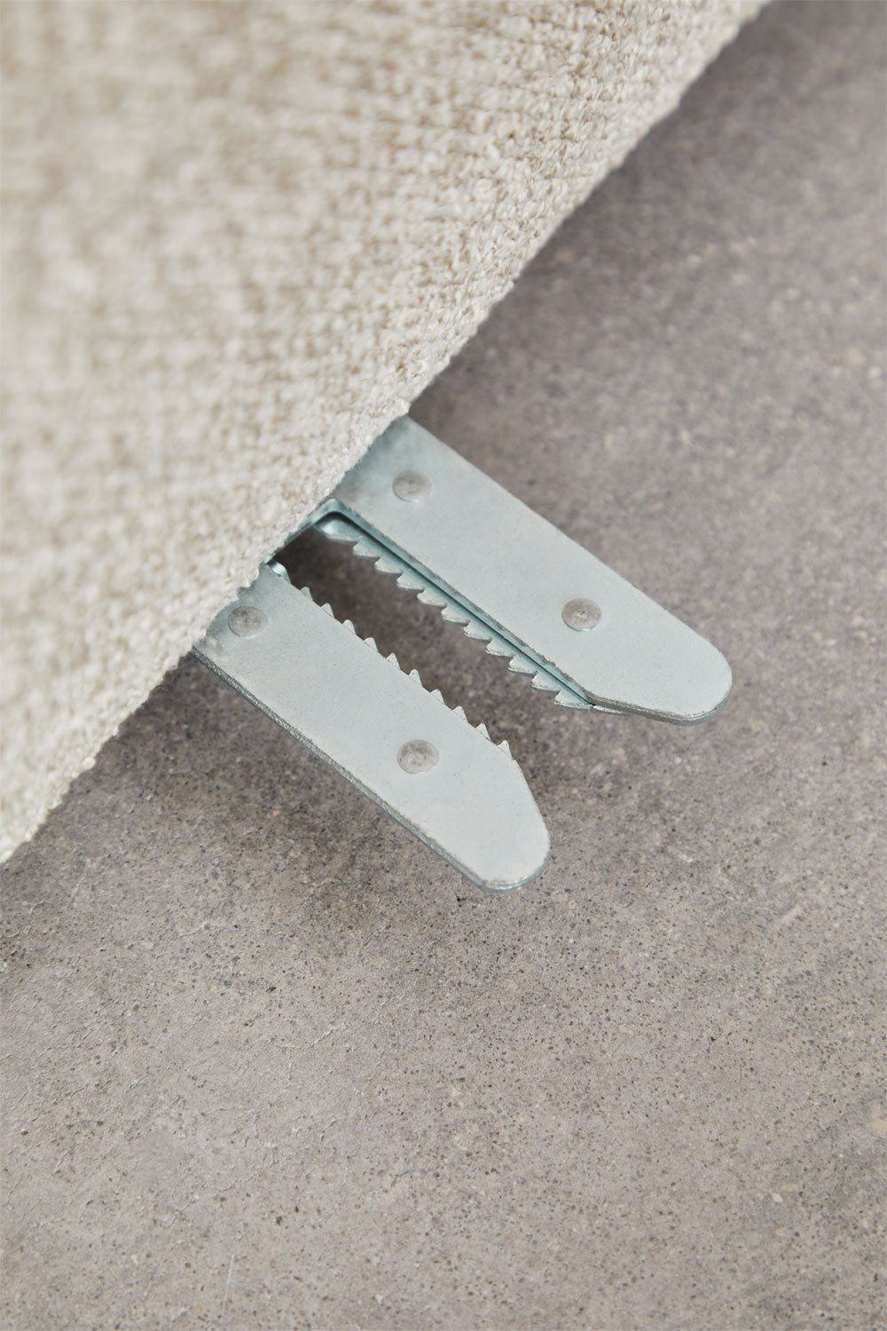 Divano angolare componibile Cardea 2 pezzi con chaise longue destra o sinistra e pouf imbottito - Sfoderabile Bouclè beige Crema