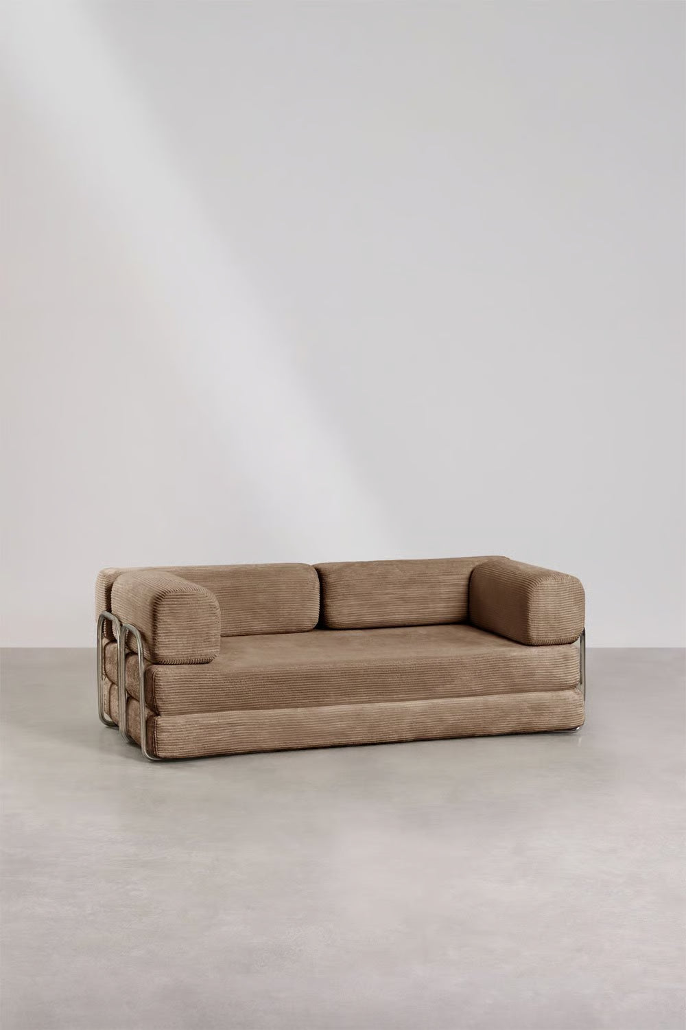 Divano letto 2 posti in velluto sfoderabile Igone 210x107cm