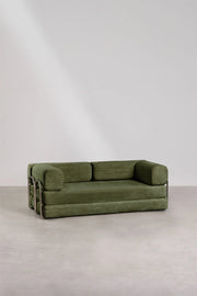 Divano letto 2 posti in velluto sfoderabile Igone 210x107cm