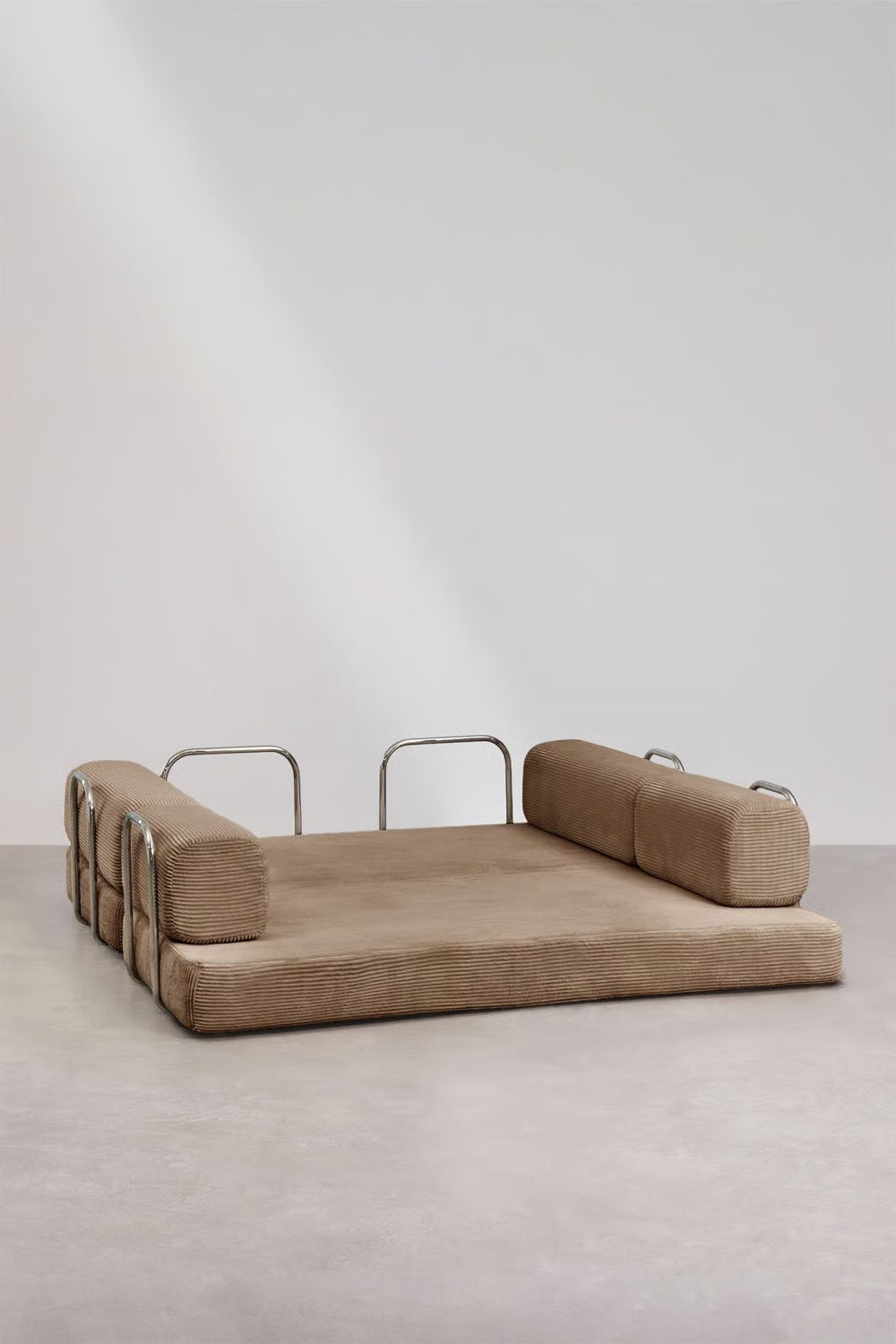 Divano letto 2 posti in velluto sfoderabile Igone 210x107cm