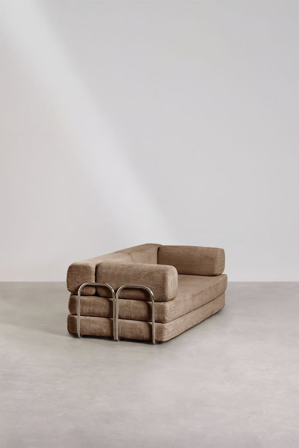 Divano letto 2 posti in velluto sfoderabile Igone 210x107cm