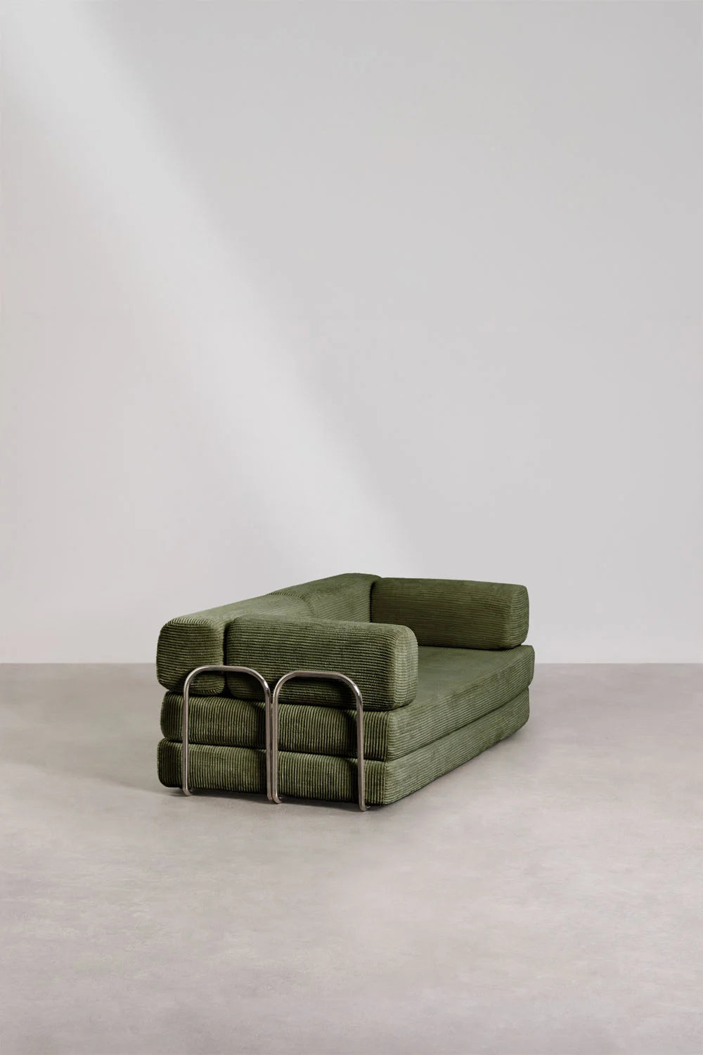 Divano letto 2 posti in velluto sfoderabile Igone 210x107cm