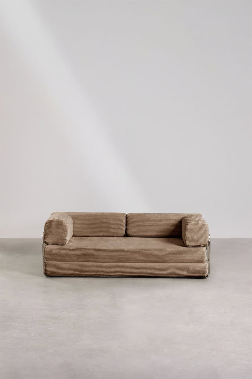 Divano letto 2 posti in velluto sfoderabile Igone 210x107cm