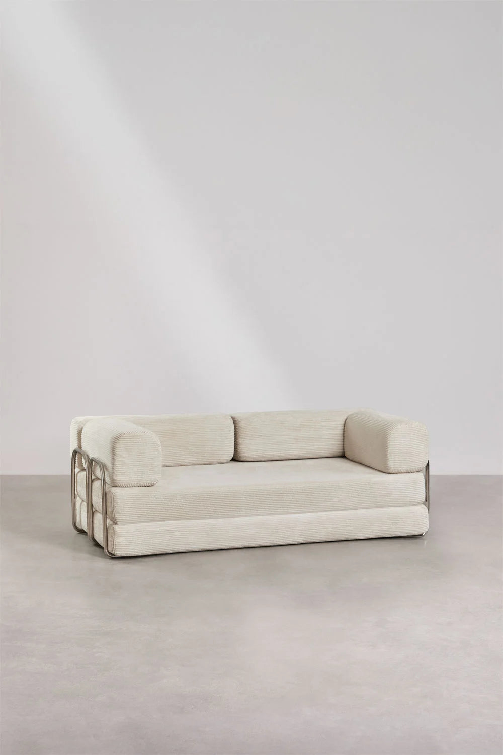 Divano letto 2 posti in velluto sfoderabile Igone 210x107cm