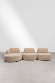 Giorgia - Divano modulare chaise longue sinistro a 3 pezzi rivestito