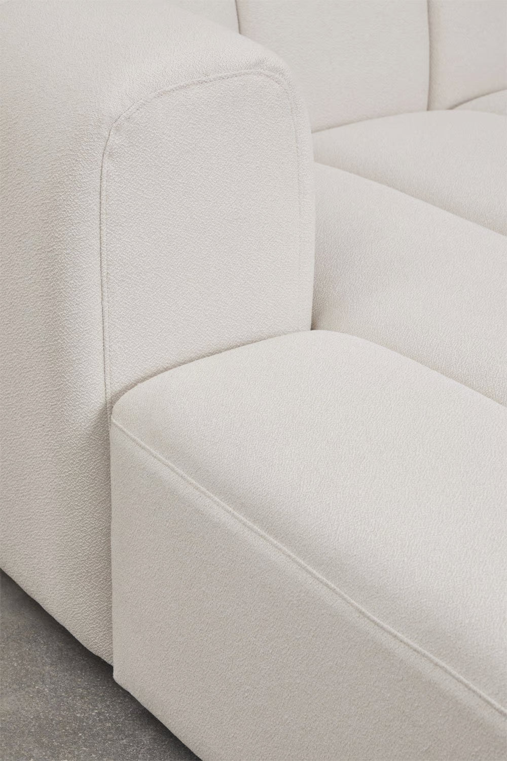 Divano modulare chaise longue sinistro a 3 pezzi in tessuto bouclé Eliot 315x170