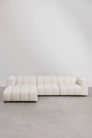 Divano modulare chaise longue sinistro a 3 pezzi in tessuto bouclé Eliot 315x170