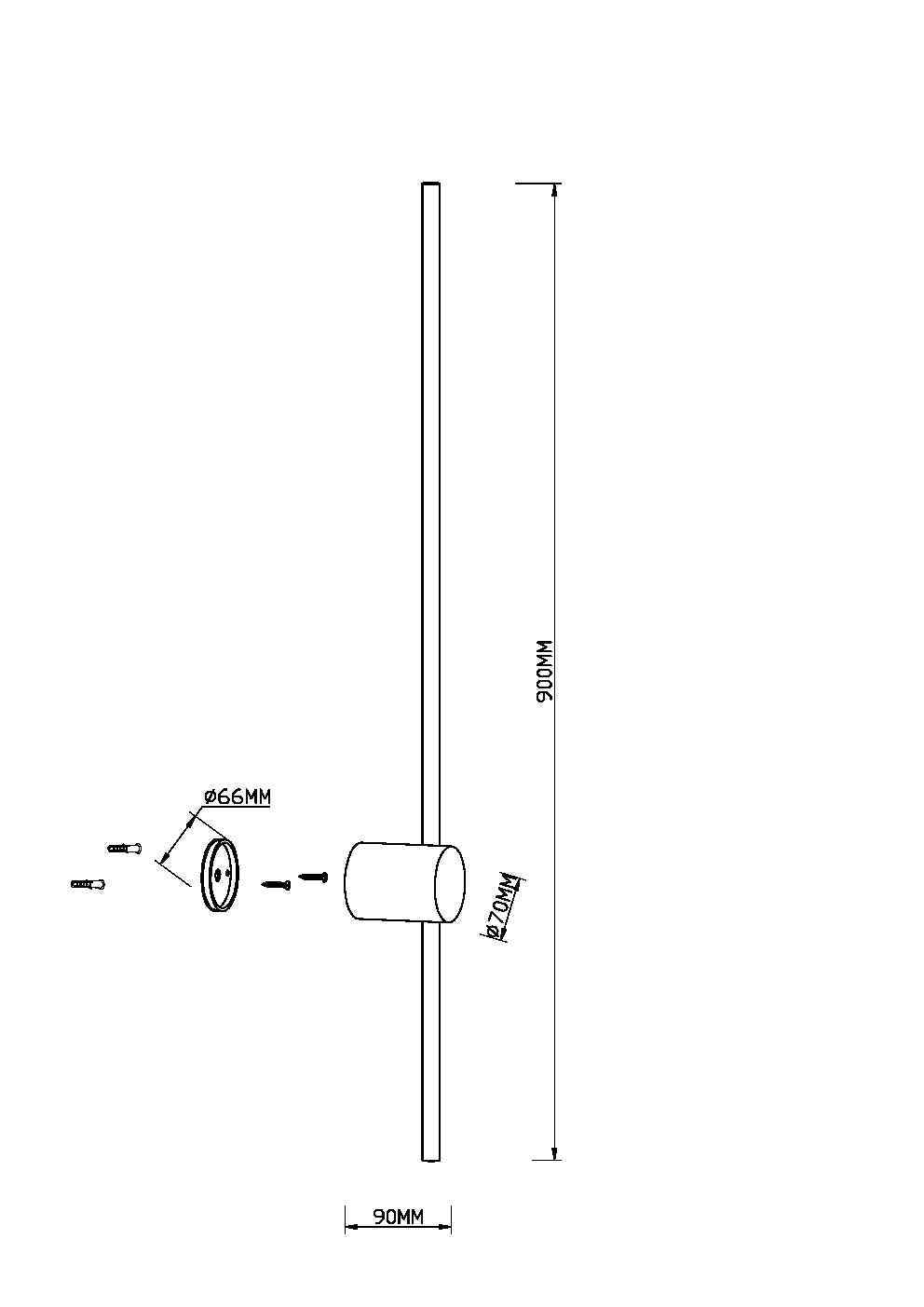 Lampada a muro Light stick - Maytoni - Ottone - MOD237WL-L11BS3K