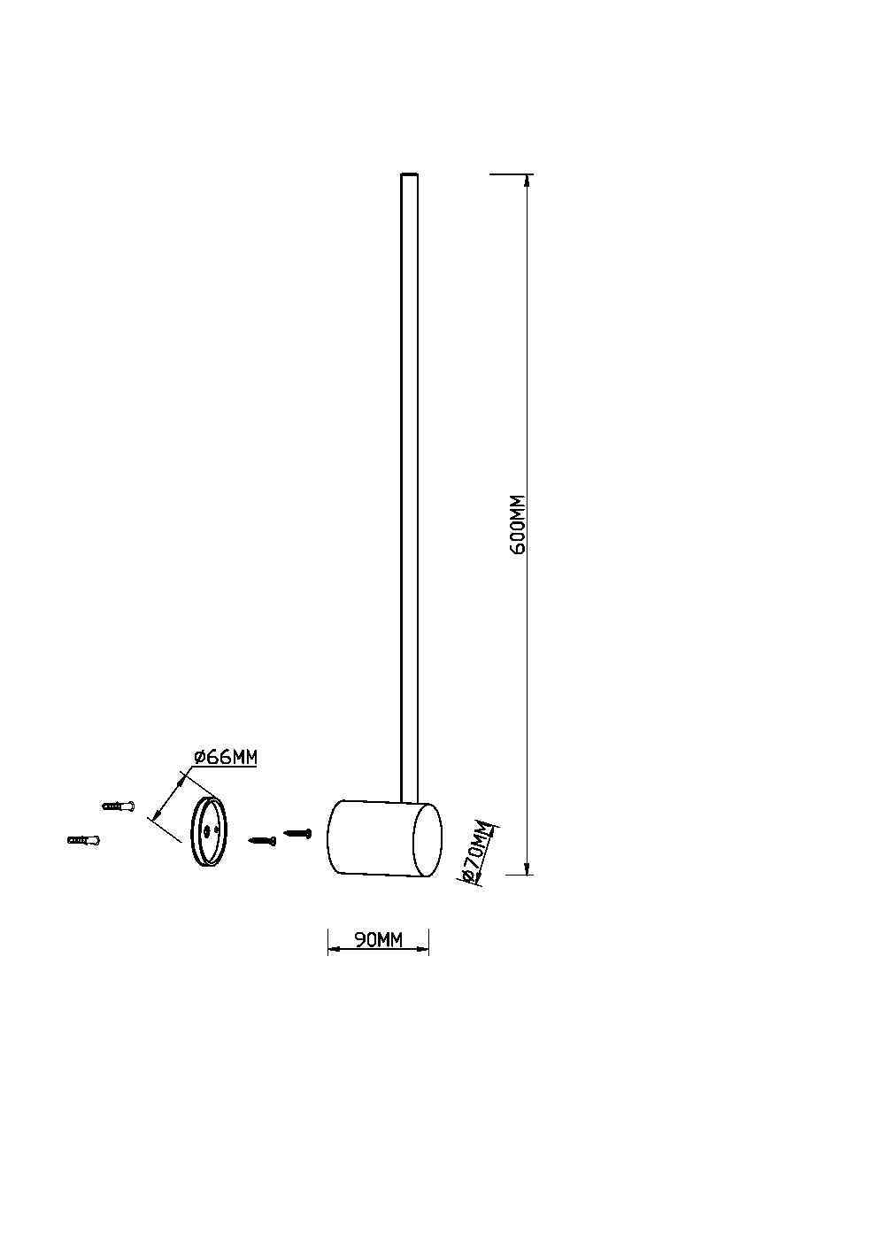 Lampada a muro Light stick - Maytoni - Ottone - MOD237WL-L6BS3K