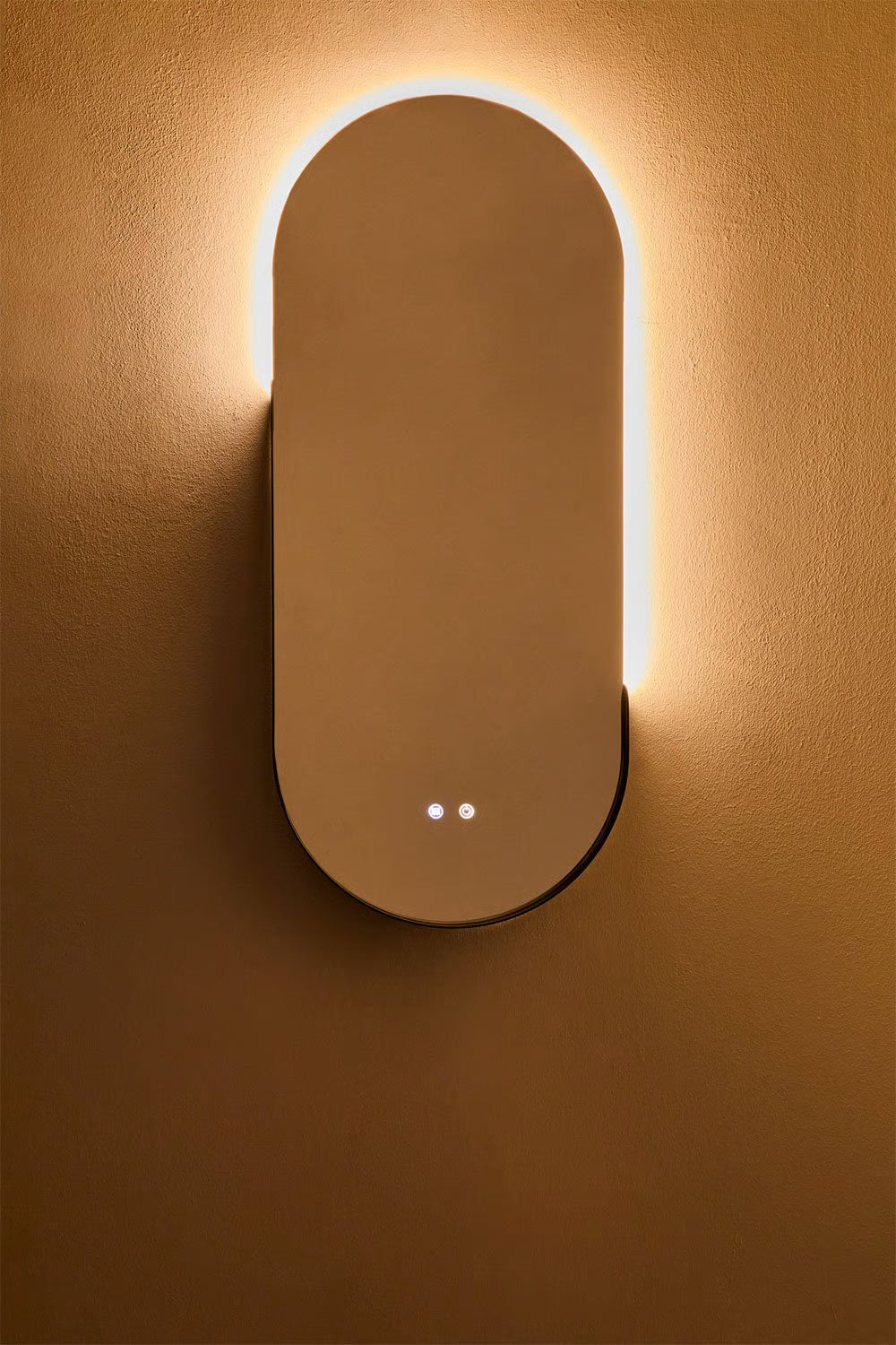 Vacson - Specchio da parete ovale 45x105 cm per bagno con luce LED e antivapore