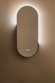 Vacson - Specchio da parete ovale 45x105 cm per bagno con luce LED e antivapore