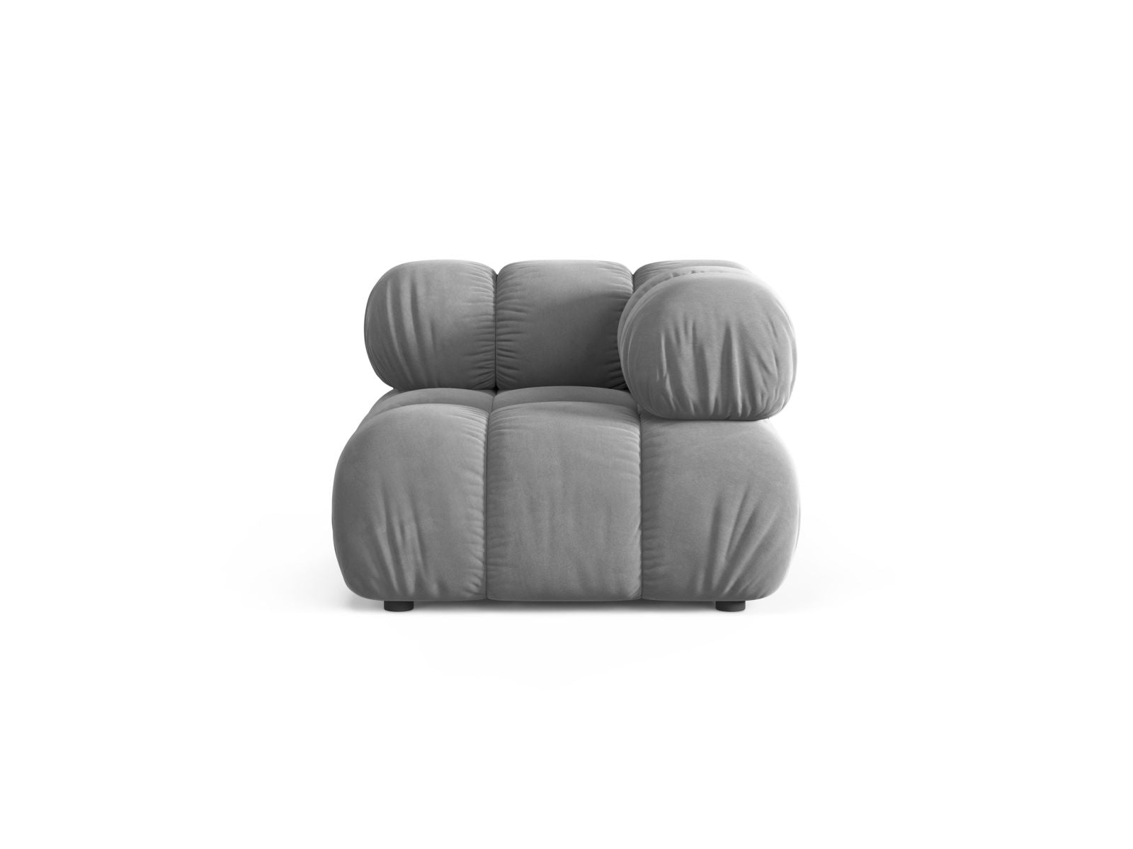 Modulo Angolare in Velluto, "Bellis", 1 Posto, 94x94x70 - Grigio Chiaro