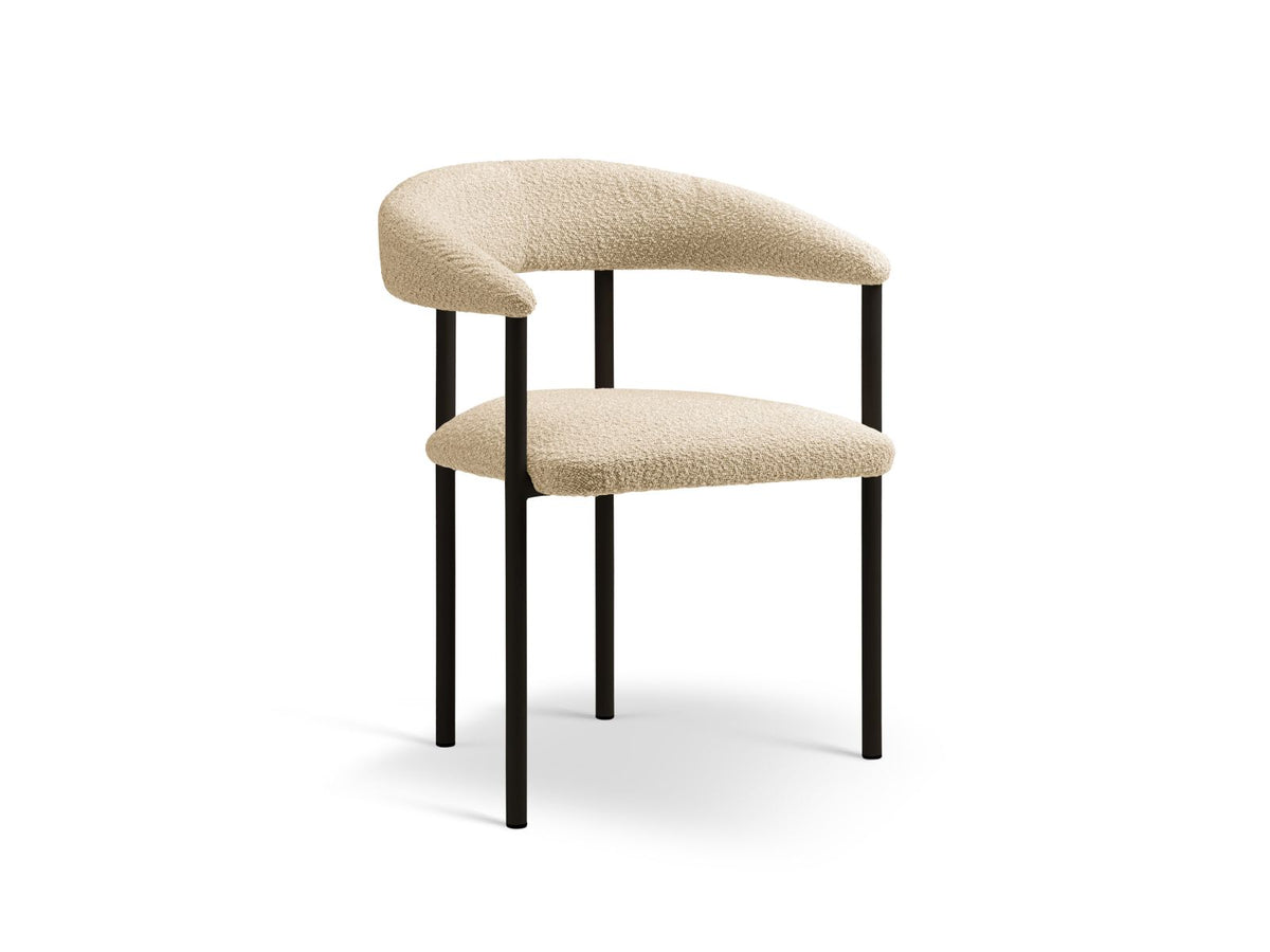 Sedia in Velluto, "Lea", 1 Posto, 56.5x53.5x74 - Beige