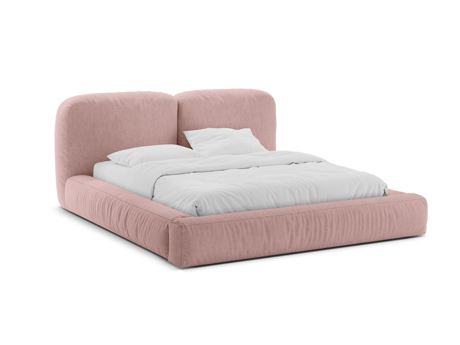 Letto con Contenitore e Testata, "Martina", 246x246x101 - Rosa