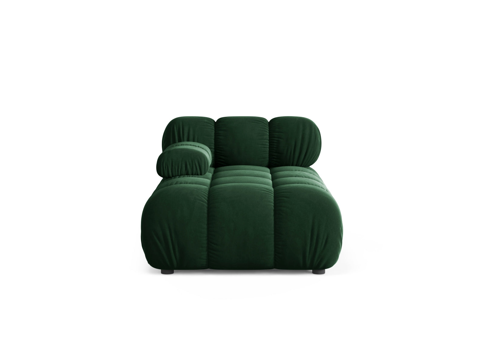 Chaise Longue Sinistra in Velluto, "Bellis", 1 Posto, 155x94x70 - Verde Bottiglia