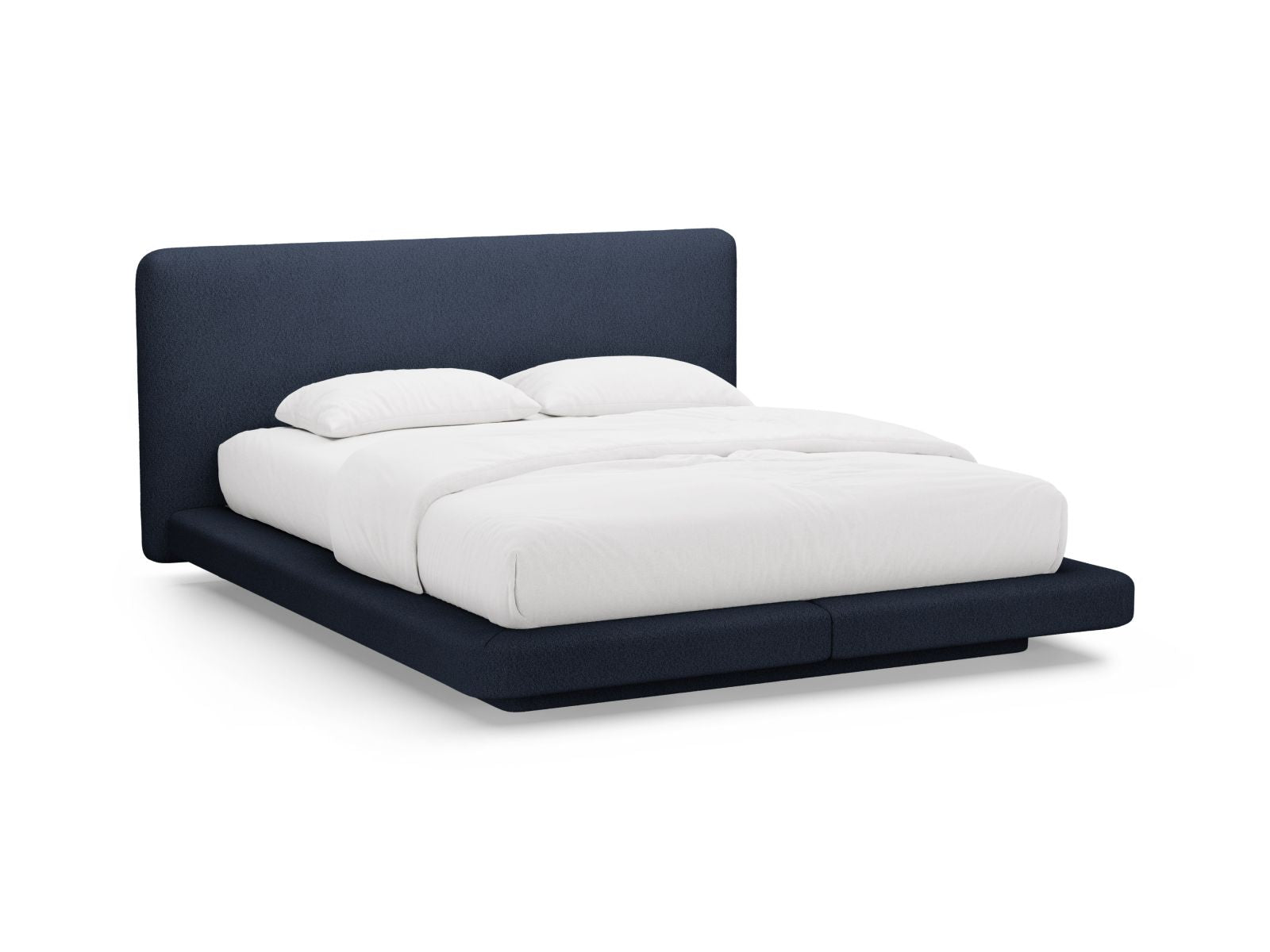 Letto con Testata, "Linea", 225x204x98 - Blu Scuro