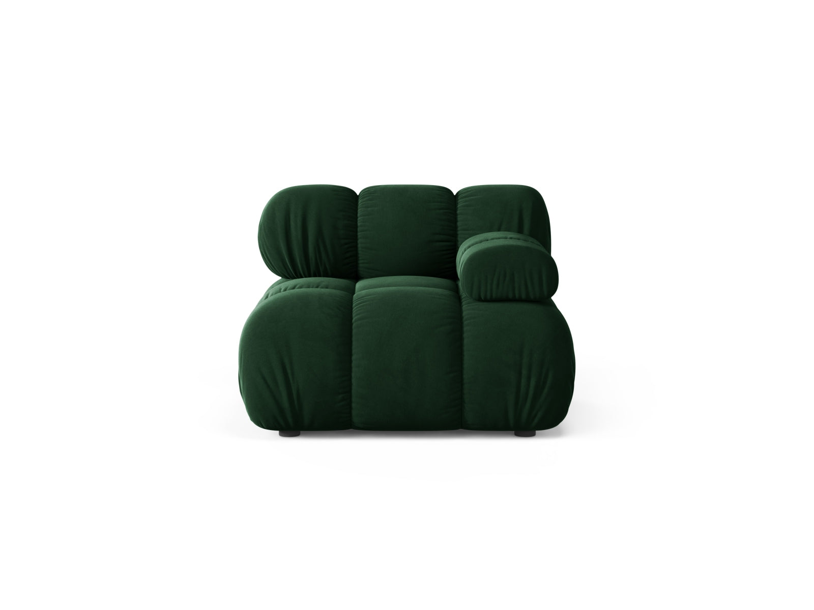 Modulo Destro in Velluto, "Bellis", 1 Posto, 94x94x70 - Verde Bottiglia