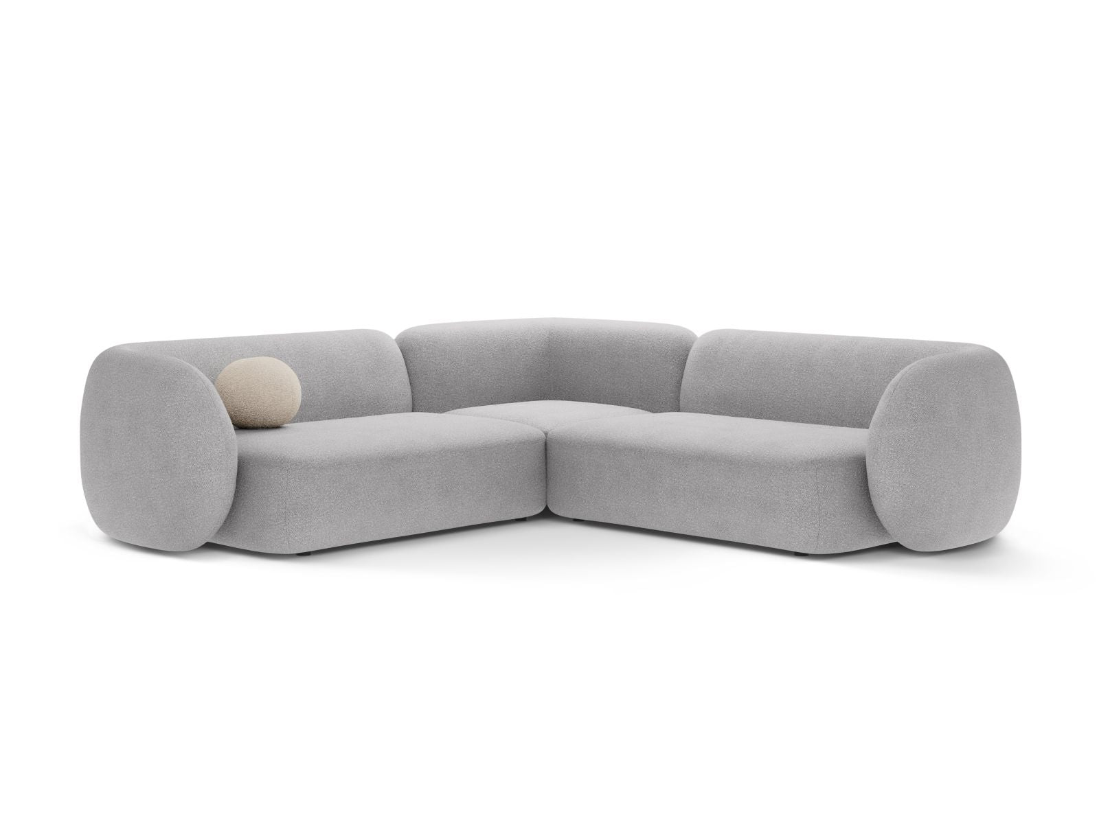 Divano Angolare Modulare Simmetrico, "Kate", 5 Posti, 252x252x76 - Grigio Chiaro