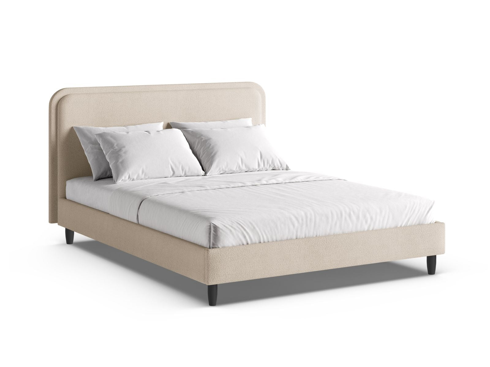 Letto con Testata, "Aveline", 214x215x117 - Beige