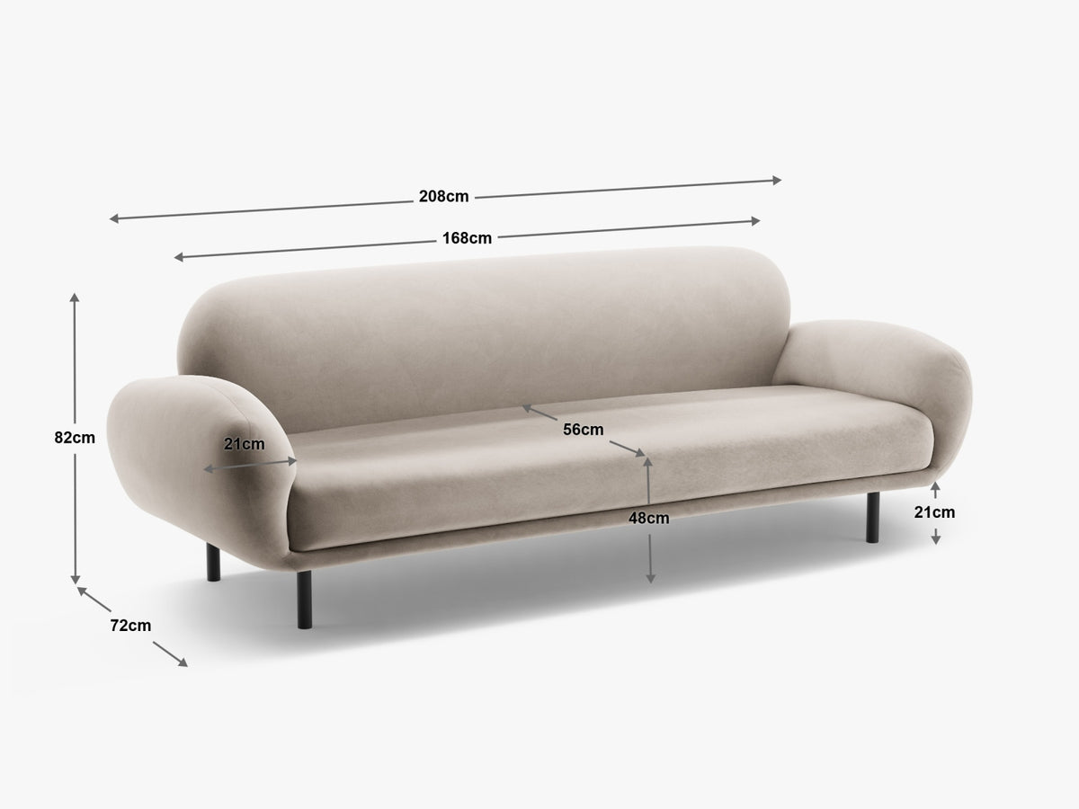 Divano Poppy, 3 Posti, 72x208x82