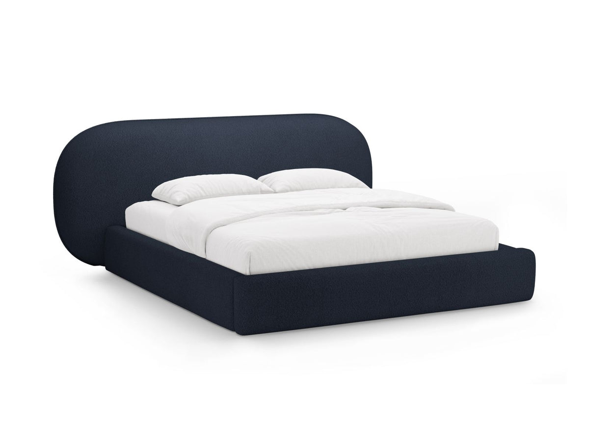 Letto Contenitore con Testata Ovalo - Blu Scuro 200x200