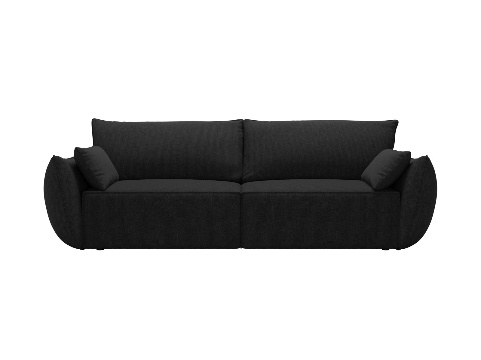 Divano Letto con Contenitore, "Kaelle", 3 Posti, 244x97x91 - Nero