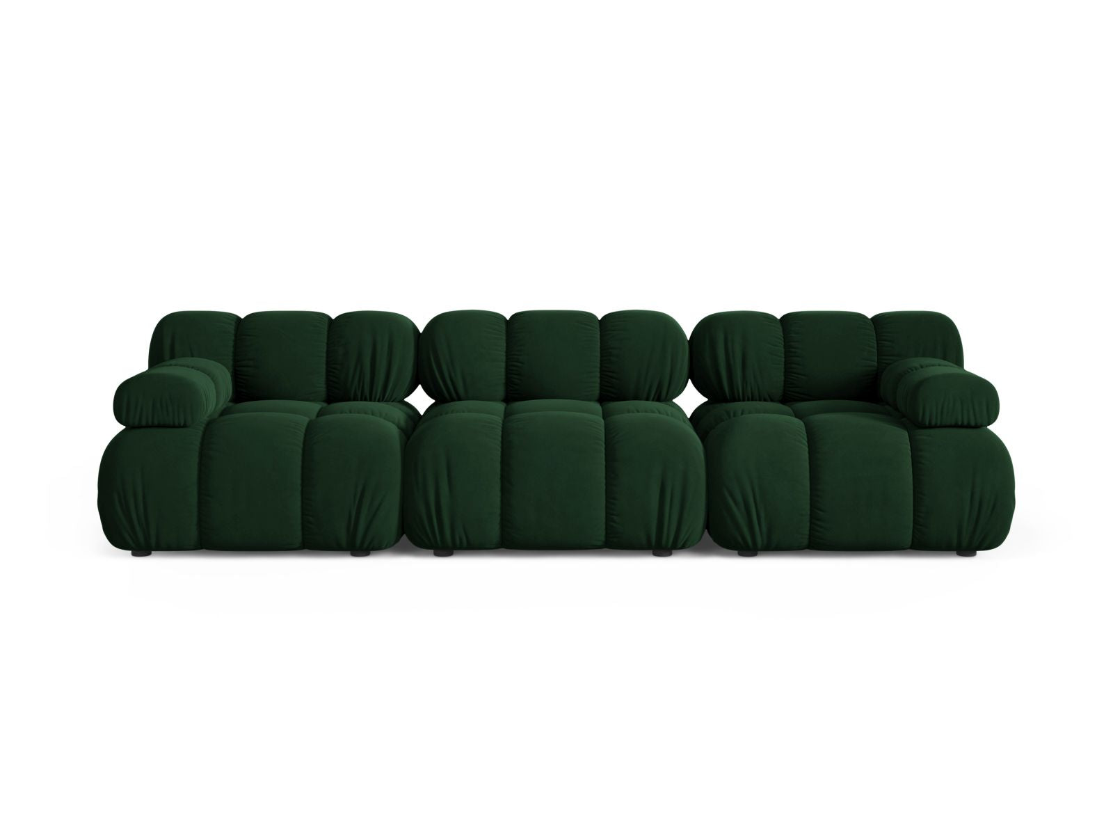 Divano Modulare in Velluto, "Bellis", 3 Posti, 282x94x70 - Verde Bottiglia