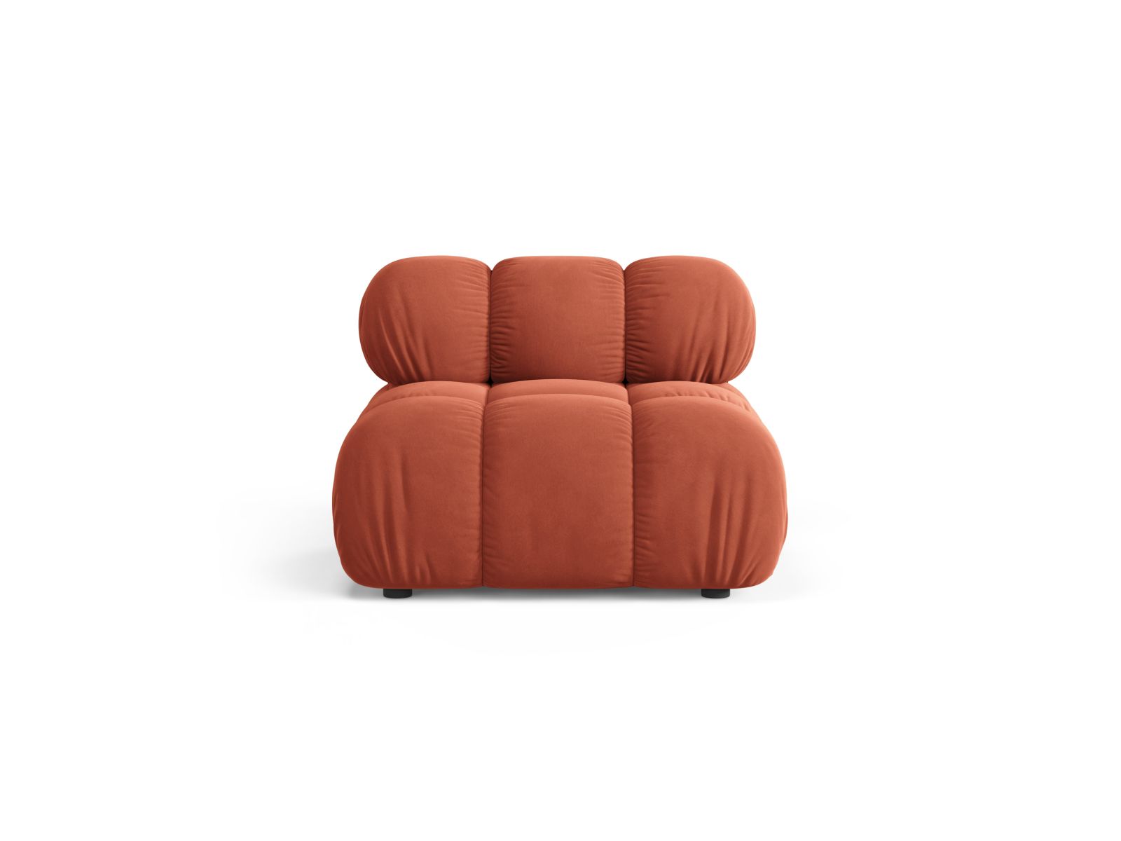 Modulo senza Braccioli in Velluto, "Bellis", 1 Posto, 94x94x70 - Corallo