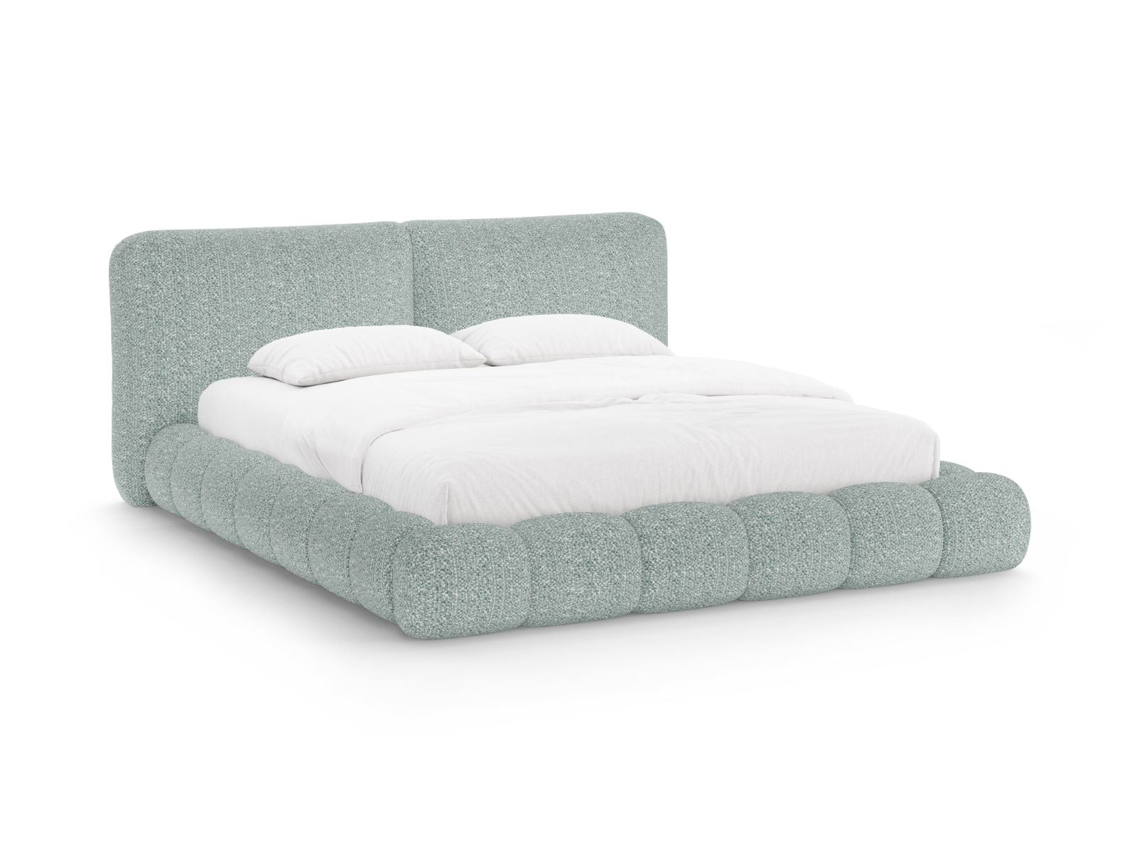 Letto con Contenitore e Testata, "Solange", 236x222x90 - Blu Tenue