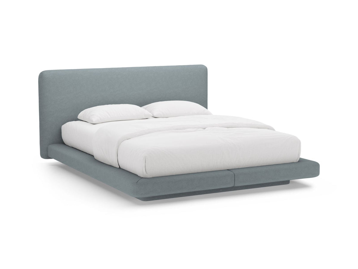 Letto con Testata Linea - Blu Chiaro 160x200