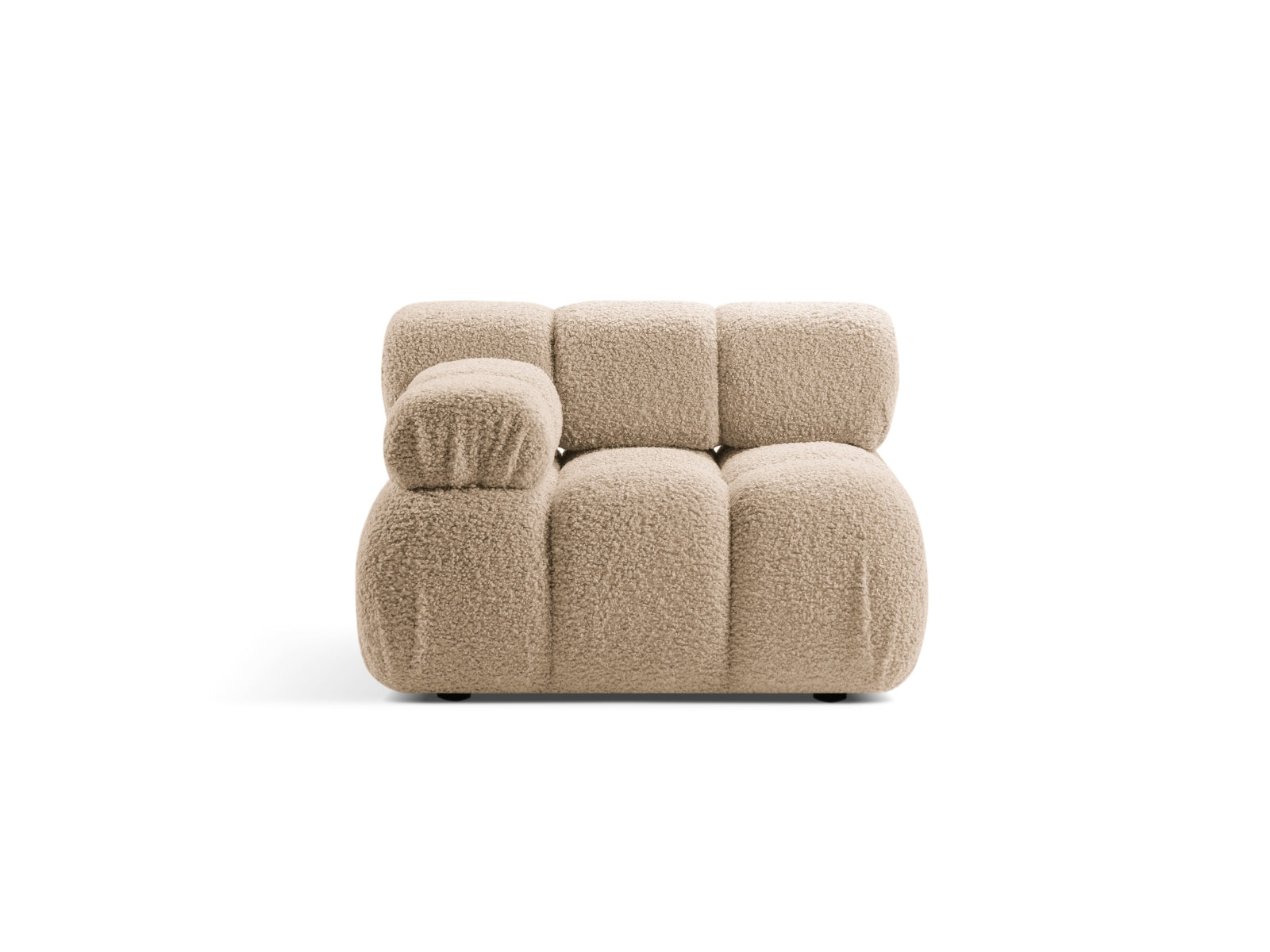 Modulo Sinistro in Bouclé, "Bellis", 1 Posto, 94x94x70 - Sabbia