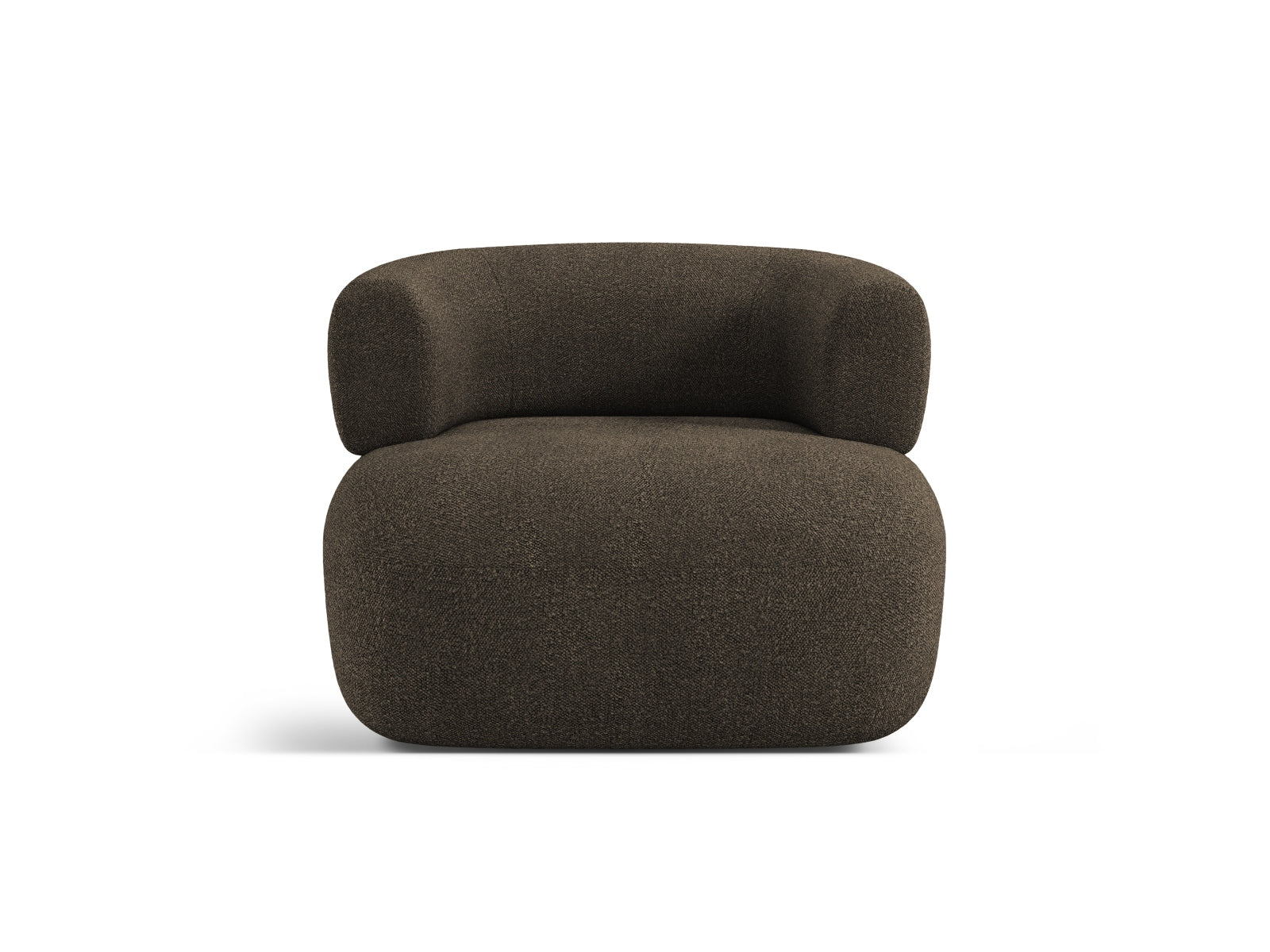 Poltrona in Bouclé, "Jenny", 1 Posto, 90x88x73 - Grigio Bruno