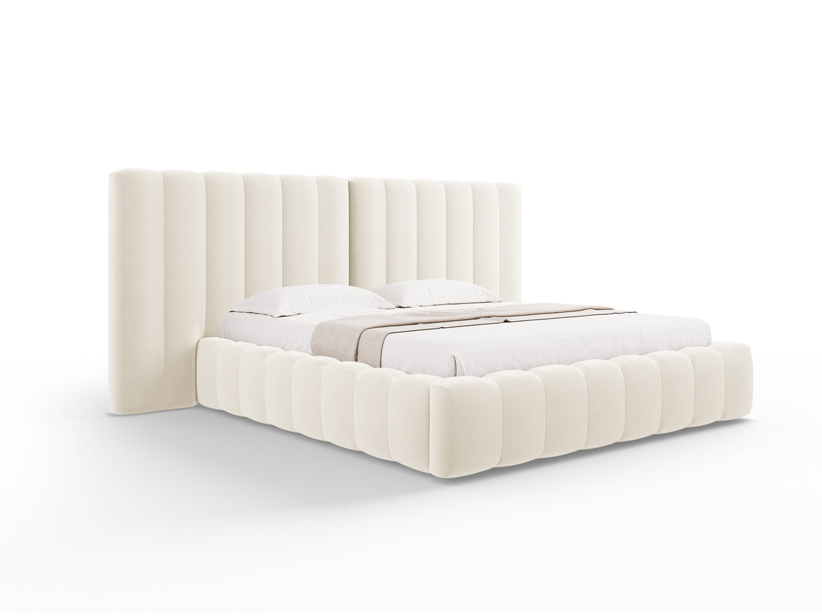 Letto Contenitore con Testata Doppia Kelp - Beige Chiaro 180x200