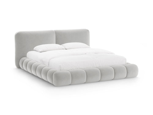 Letto con Contenitore e Testata in Velluto, "Solange", 236x222x90