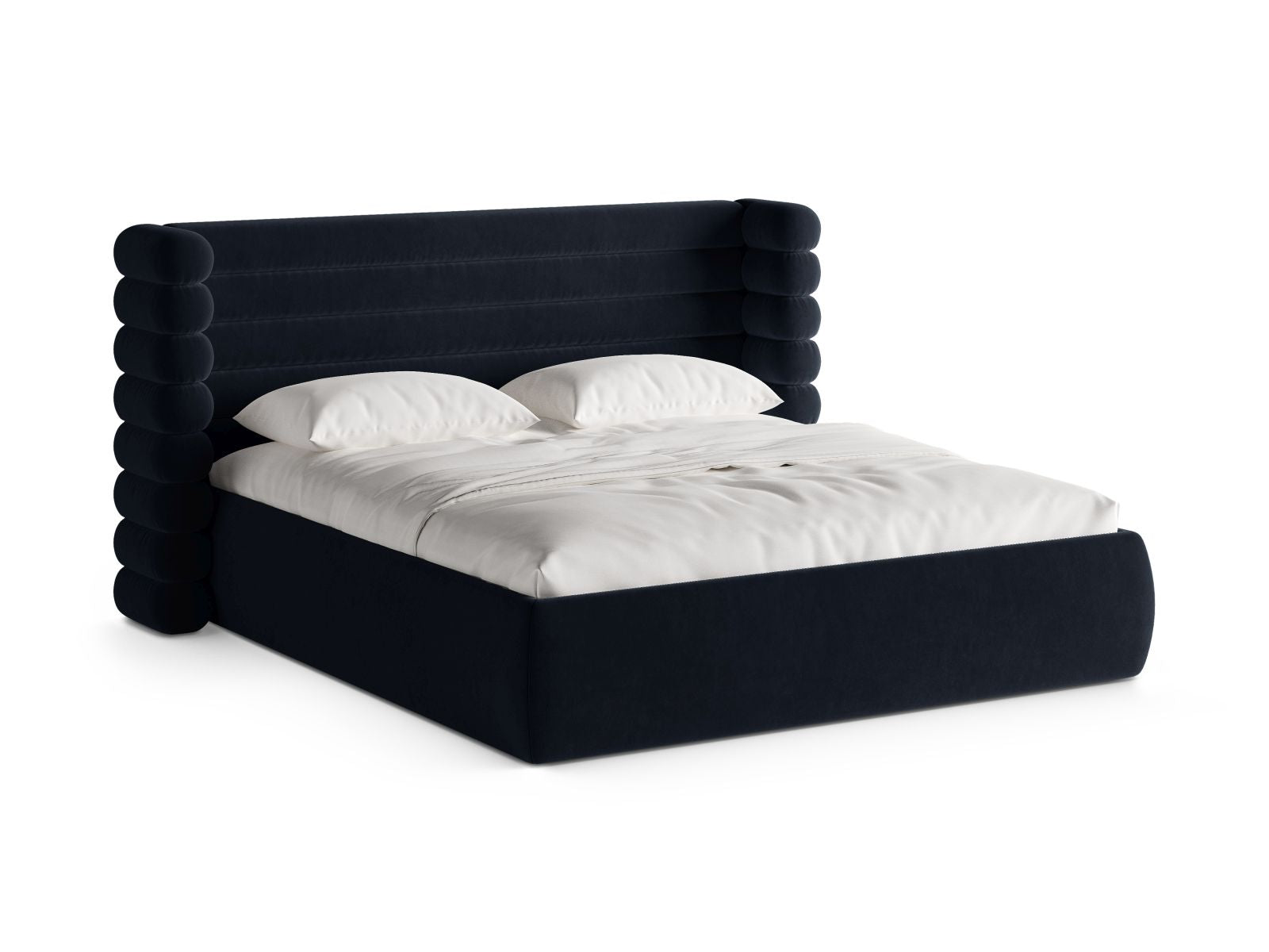 Letto con Contenitore e Testata, "Mount", 228x236x120 - Blu Royal