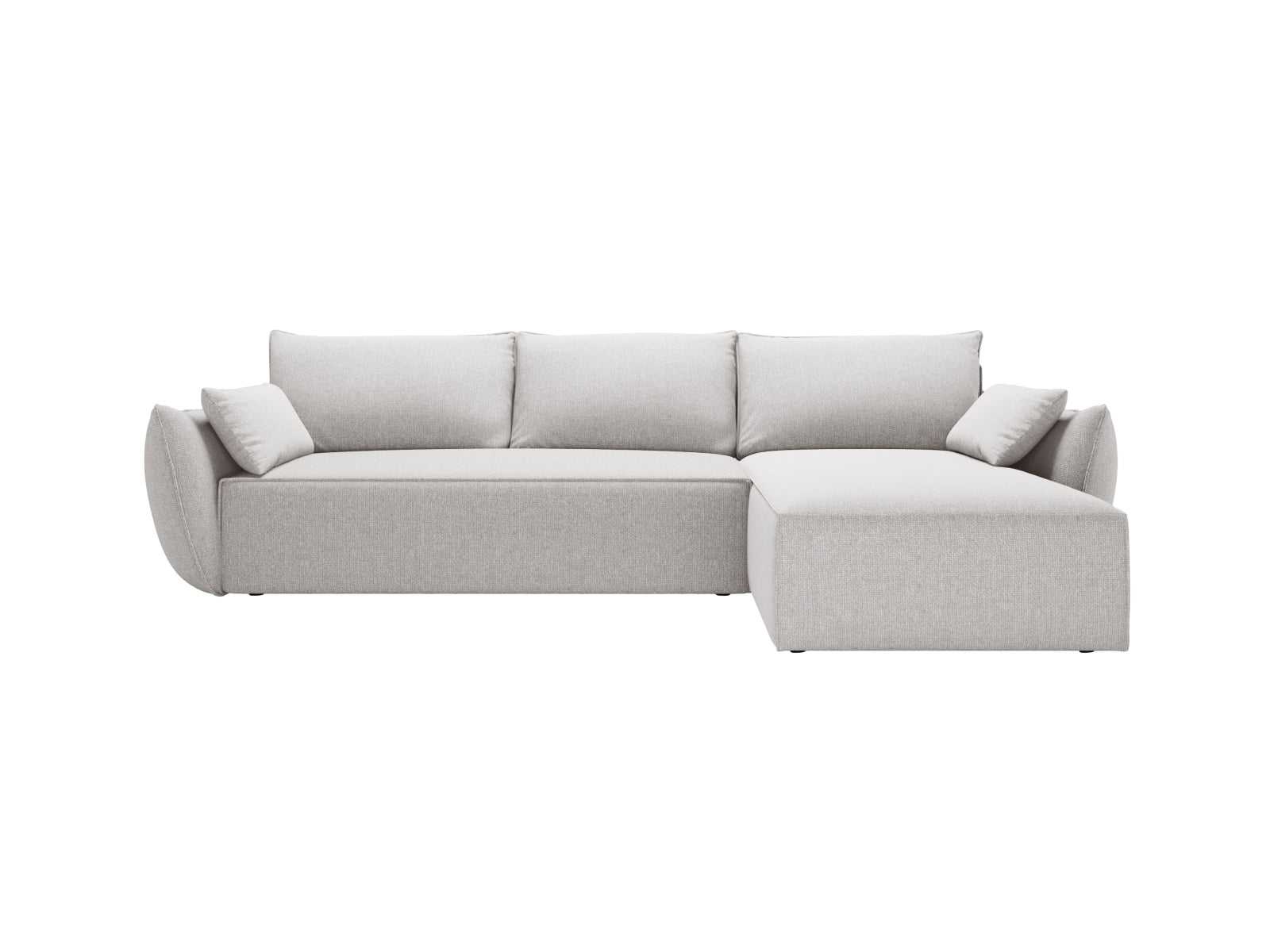 Divano Angolare Destro Letto con Contenitore, "Kaelle", 4 Posti, 252x165x87 - Grigio