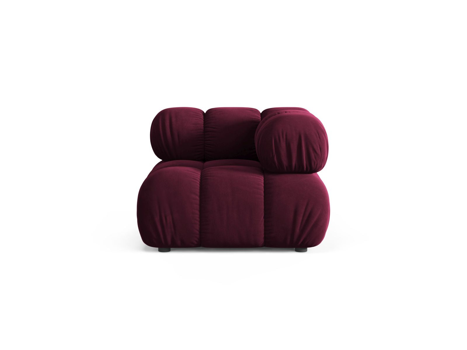 Modulo Angolare in Velluto, "Bellis", 1 Posto, 94x94x70 - Borgogna