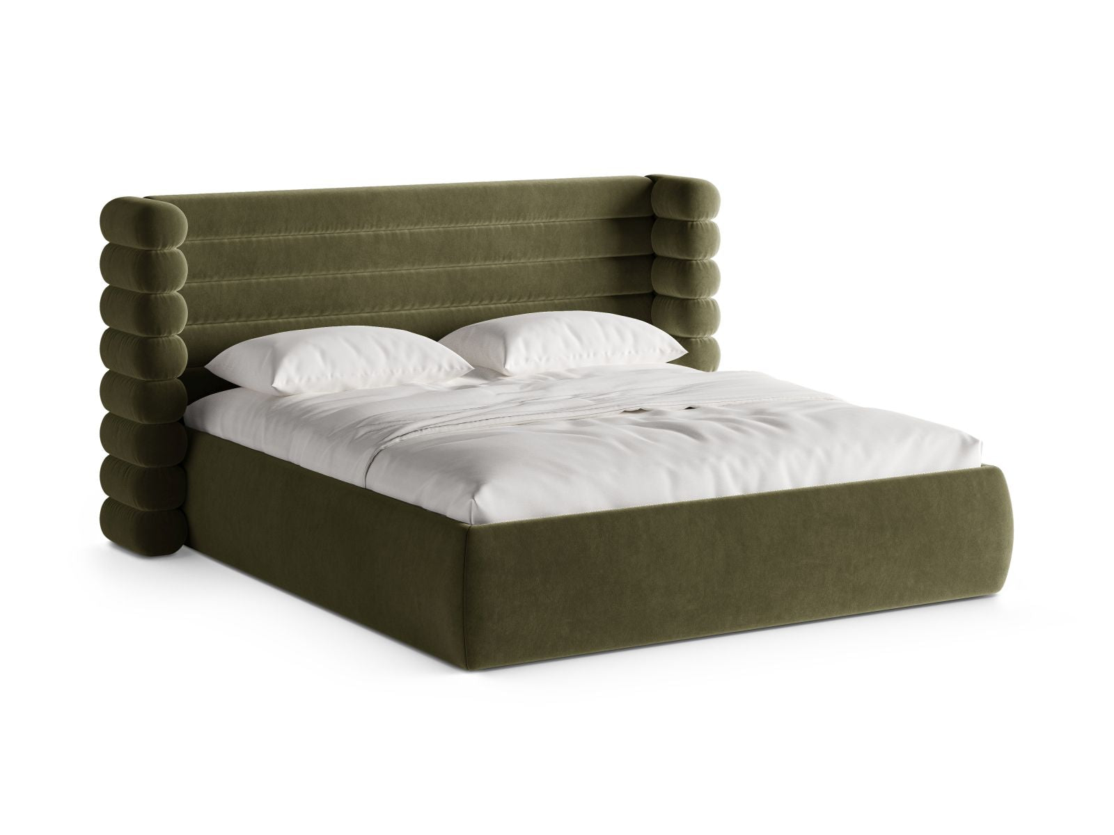 Letto con Contenitore e Testata, "Mount", 228x256x120 - Verde