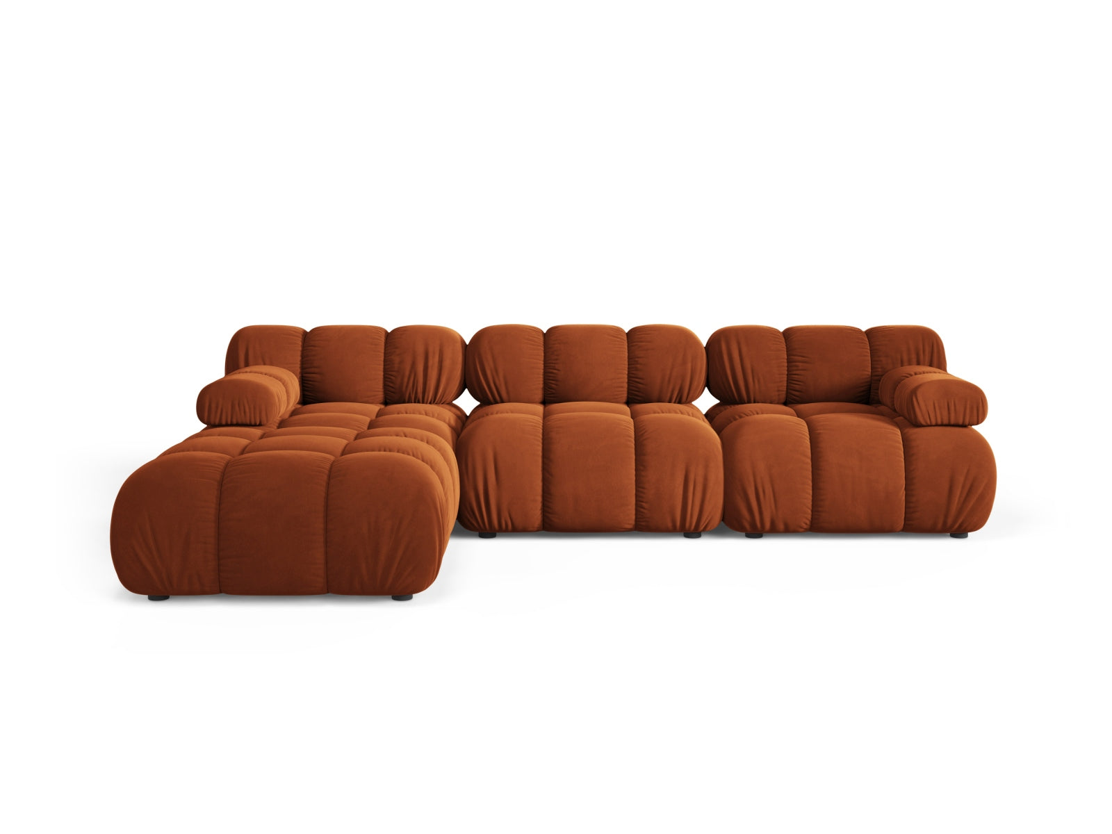 Divano Modulare in Velluto, "Bellis", 4 Posti, 282x188x70 - Terracotta