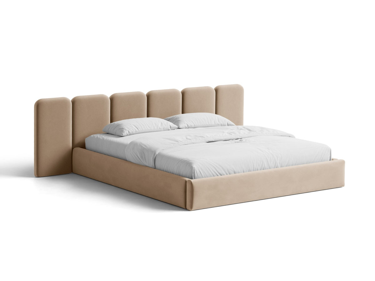 Letto Contenitore con Testata Saga Maxi - Beige Mandorla 160x200