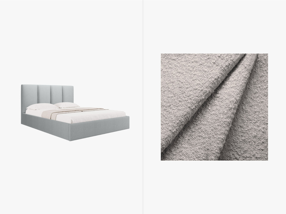 Letto Contenitore con Testata Phaedra - Grigio Chiaro 180x200
