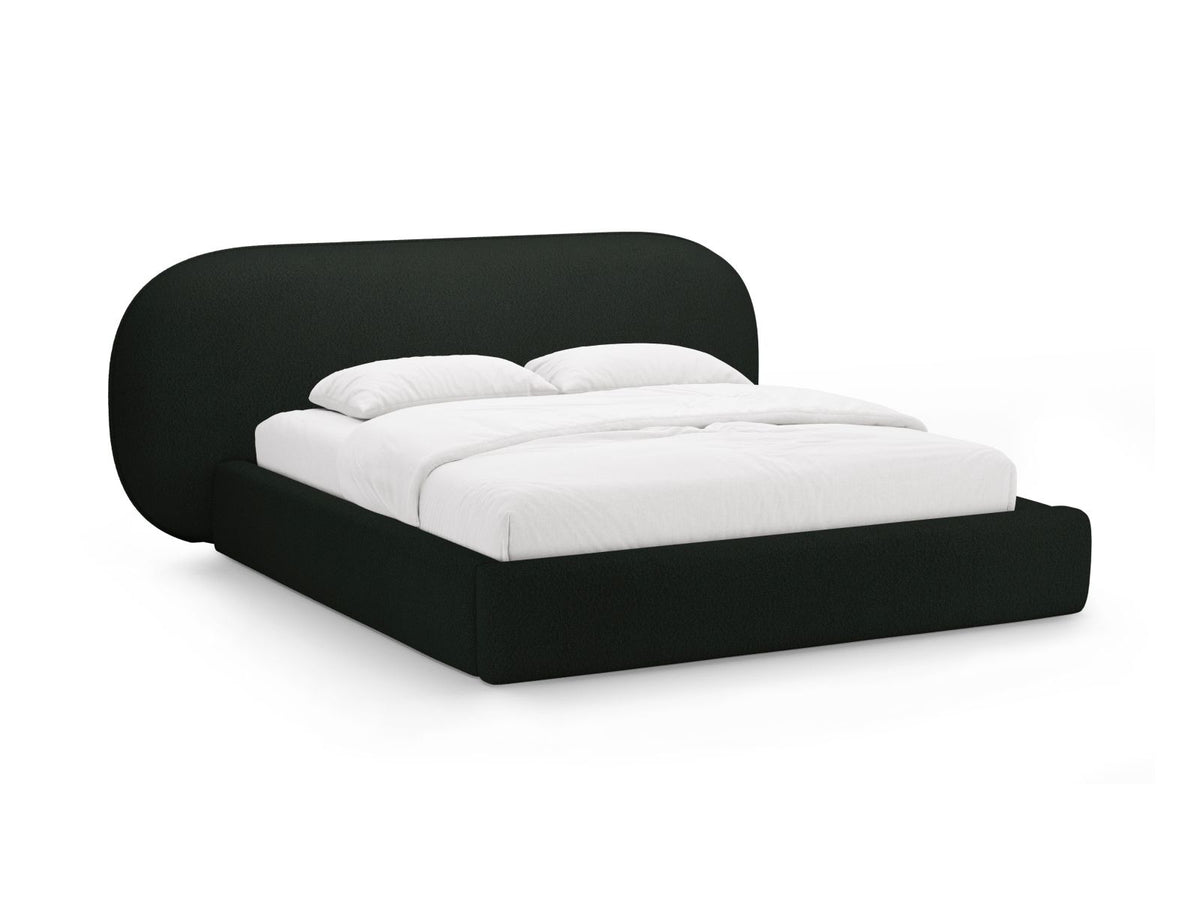 Letto Contenitore con Testata Ovalo - Nero 180x200